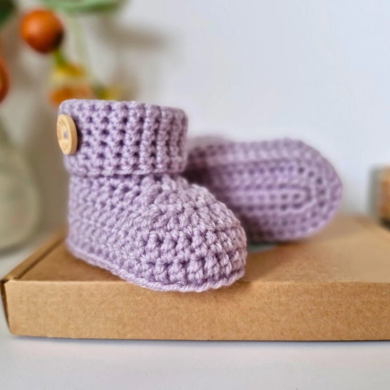 Newborn Gift Idea – ‘Born to Sparkle’ Crochet Baby Booties - Twisted by the Sea