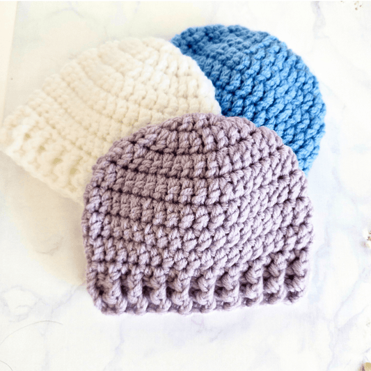 Crochet Baby Beanie Hat – Handmade, Sizes Toddler to Adult - Twisted by the Sea