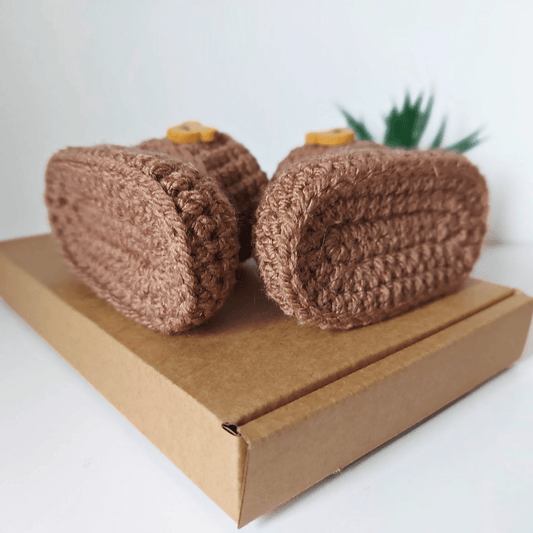 Teddy Bear Crochet Hat and Bootie Set – Handmade Baby Gift - Twisted by the Sea