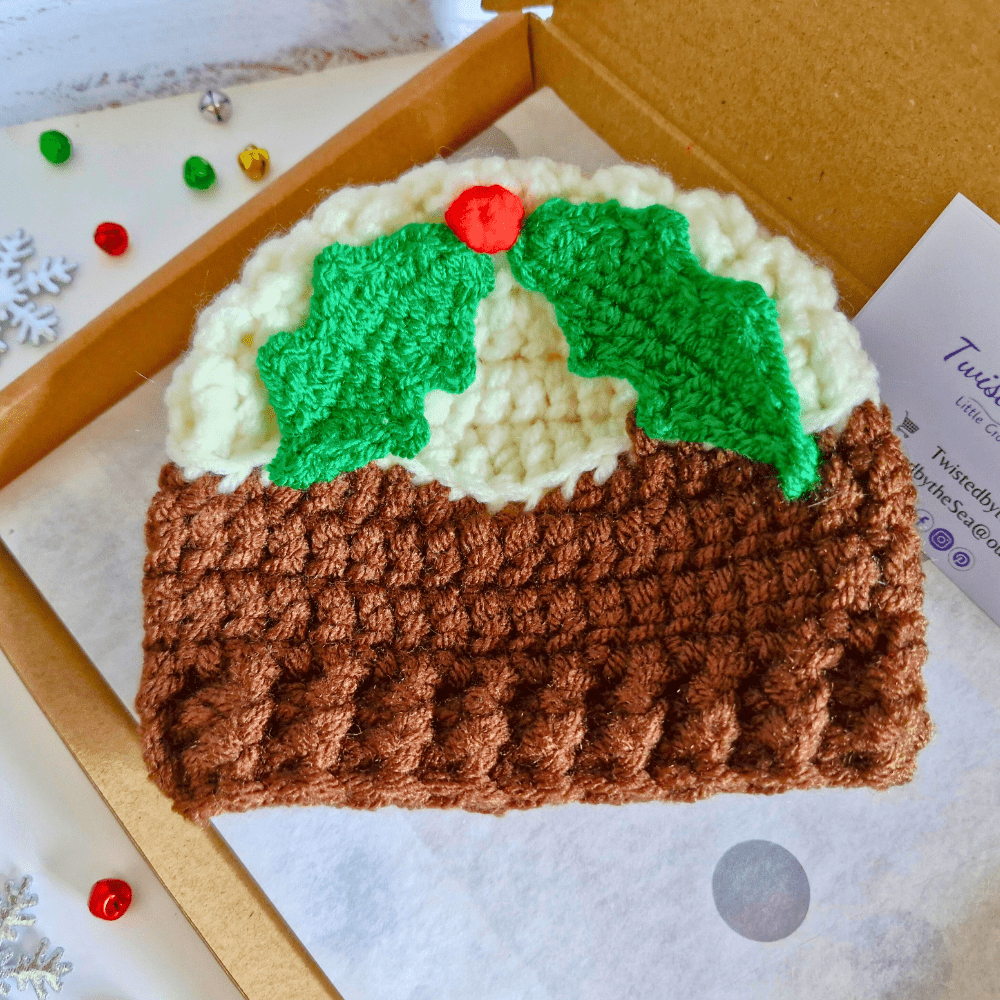 Christmas Pudding Baby Gift Set – Matching Crochet Hat & Booties - Twisted by the Sea
