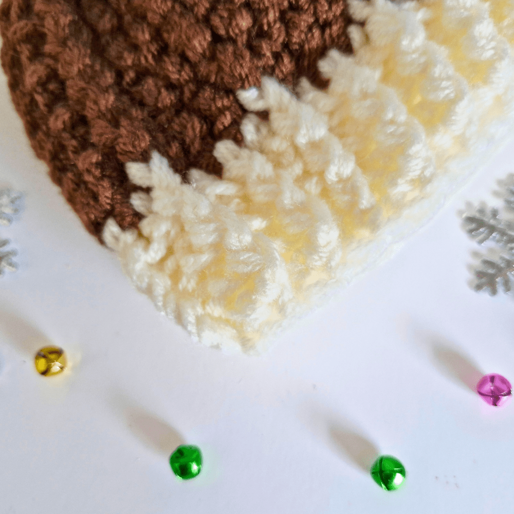 Christmas Pudding Baby Hat – Handmade Crochet Pom Pom Hat - Twisted by the Sea
