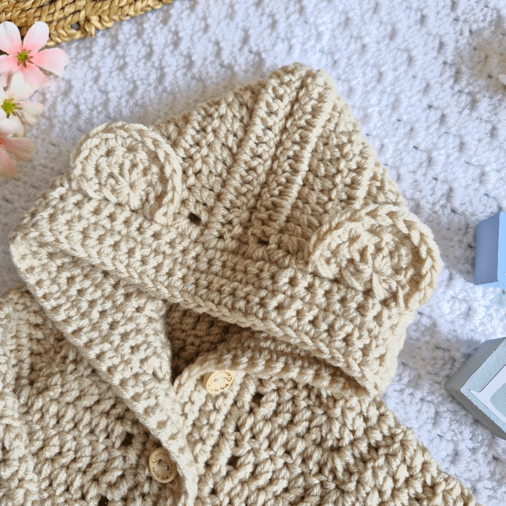 Crochet Baby Hooded Cardigan – Newborn to 2 Years - Twisted by the Sea