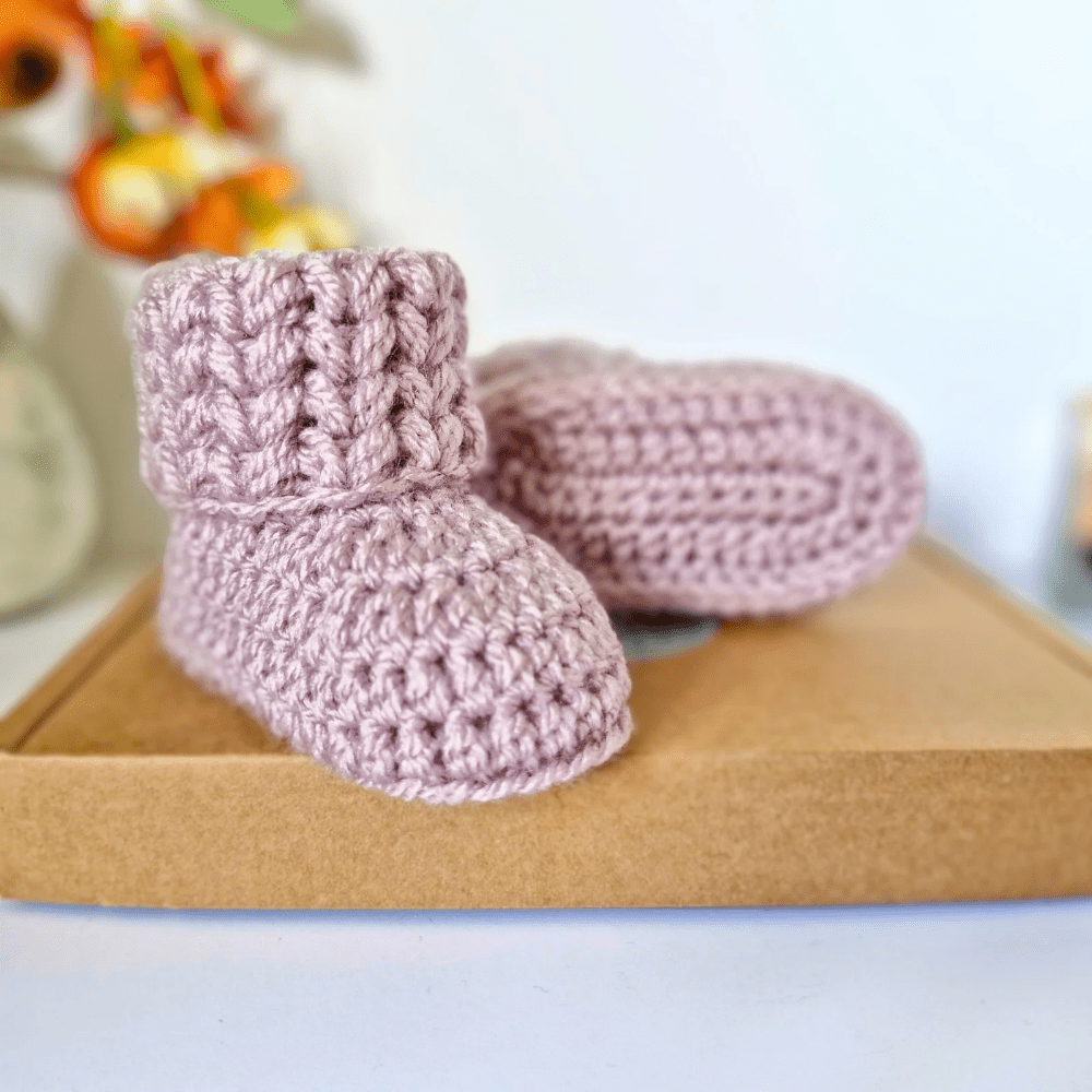 Handmade Crochet Baby Booties – Newborn to 6 Months | Baby Shower Gift - Twisted by the Sea