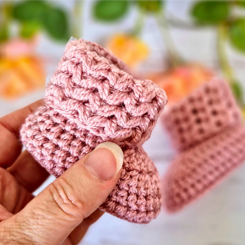 Handmade Handmade Crochet Baby Booties – Newborn to 6 Months | Baby Shower Gift – Baby Booties crafted in soft acrylic yarn and available in multiple colours by Twisted by the Sea.