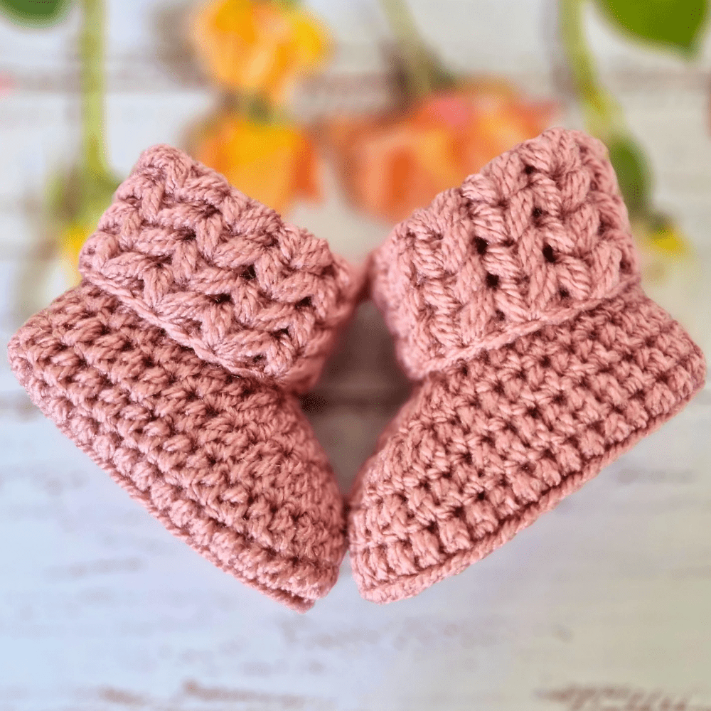 Handmade Crochet Baby Booties – Newborn to 6 Months | Baby Shower Gift - Twisted by the Sea