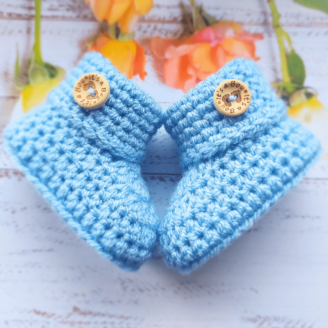 Soft Crochet Baby Booties – ‘It’s a Boy’ Newborn Shoes & Baby Shower Gift - Twisted by the Sea