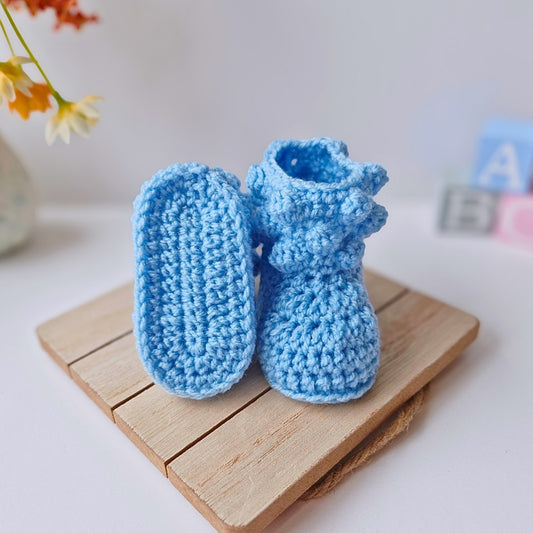 Crochet Bobble Cuff Baby Booties | Baby Shower Gift