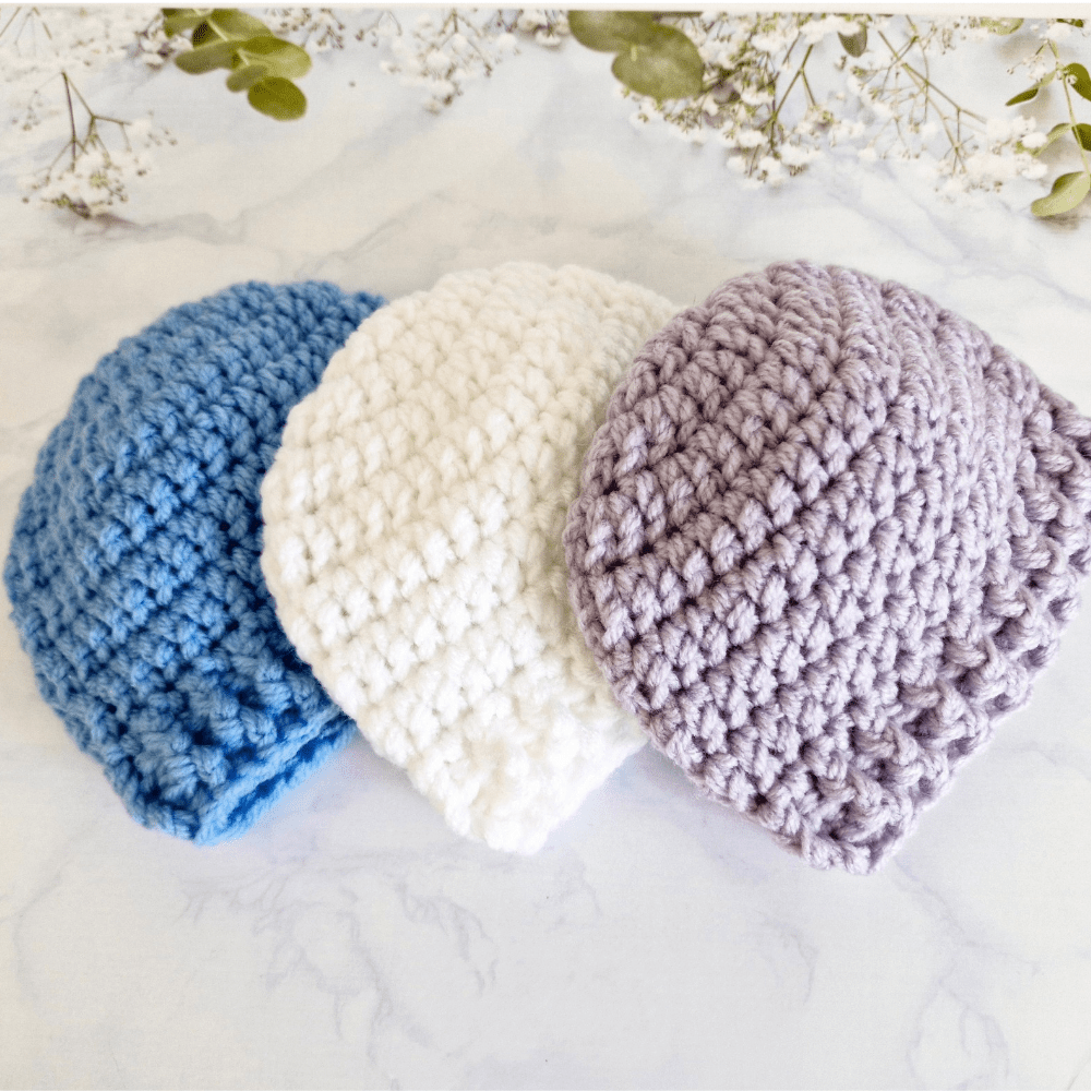 Crochet Baby Beanie Hat – Handmade, Sizes Toddler to Adult - Twisted by the Sea