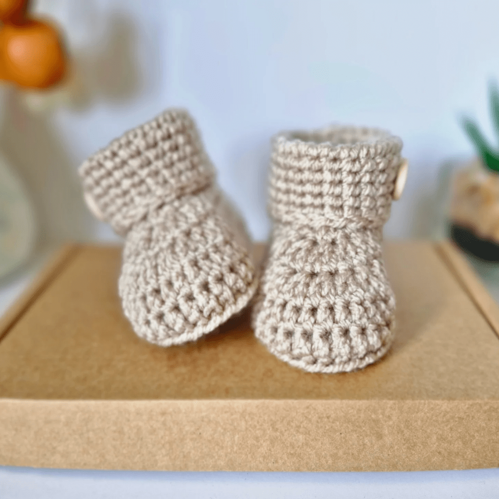 Born in 2025 Crochet Baby Booties – Handmade Keepsake Gift for Newborns - Twisted by the Sea
