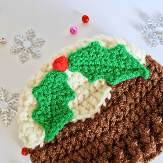 Christmas Pudding Baby Gift Set – Matching Crochet Hat & Booties - Twisted by the Sea