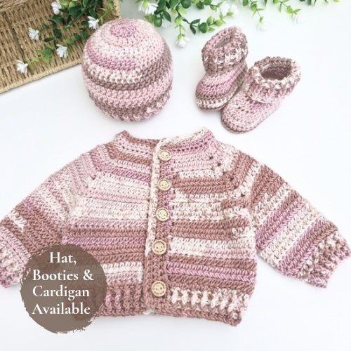 Handmade Baby Cardigan -Newborn to 2 Years in Pinks or Blue