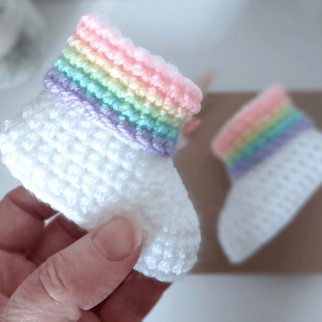 Rainbow Crochet Baby Booties, Sizes Newborn to 6 Months - Twisted by the Sea