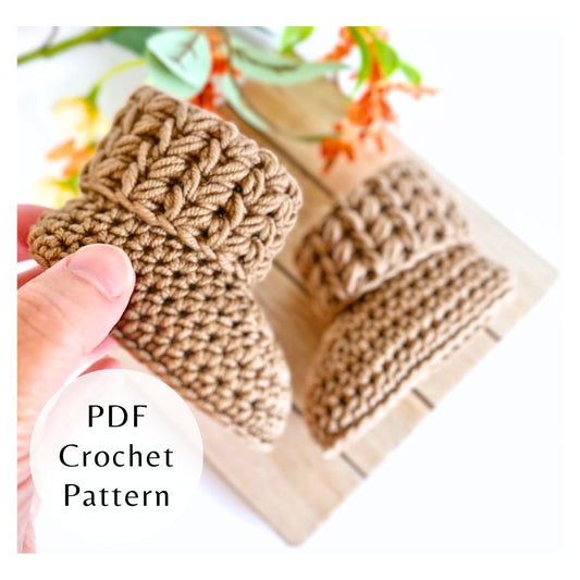PDF PATTERN Crochet Baby Booties – Puff V Stitch (Instant Download) - Twisted by the Sea