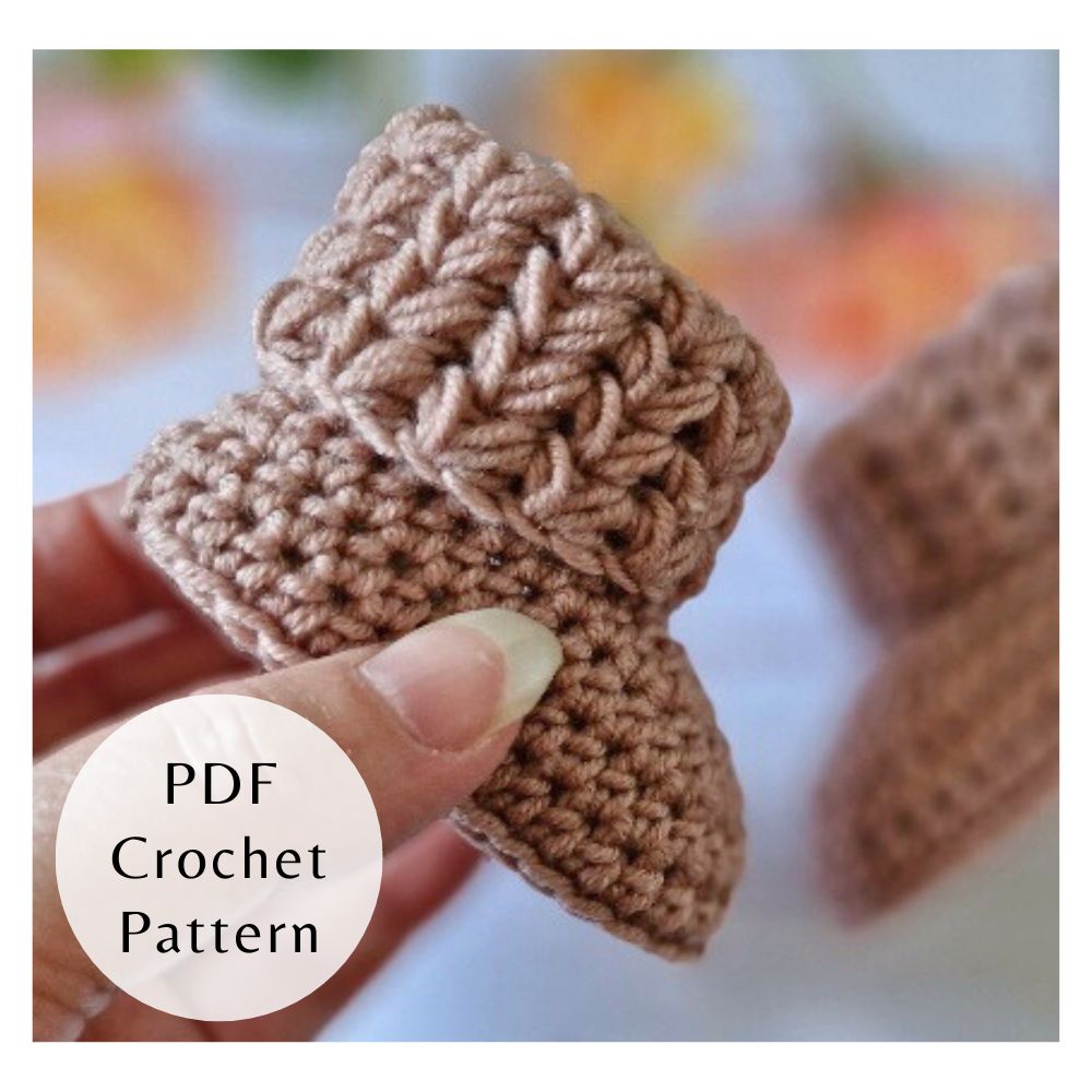 PDF PATTERN Crochet Baby Booties – Puff V Stitch (Instant Download) - Twisted by the Sea