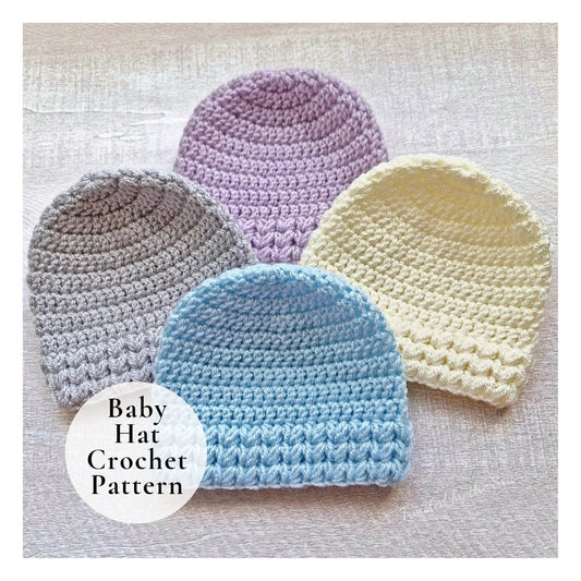 PDF Crochet Baby Hat Pattern – Puff V Stitch, Newborn to 6 Months