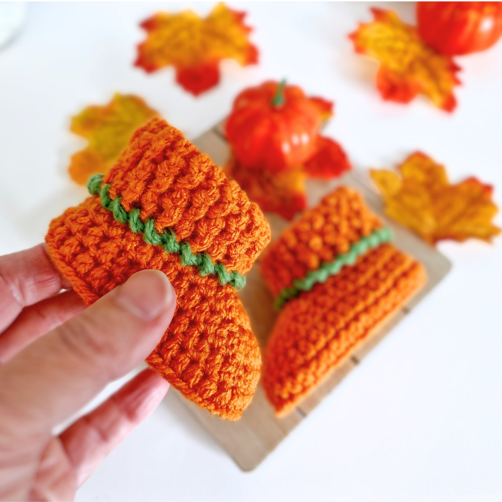 Handmade Handmade Pumpkin Crochet Baby Booties – Baby Booties crafted in soft acrylic yarn and available in multiple colours by Twisted by the Sea.