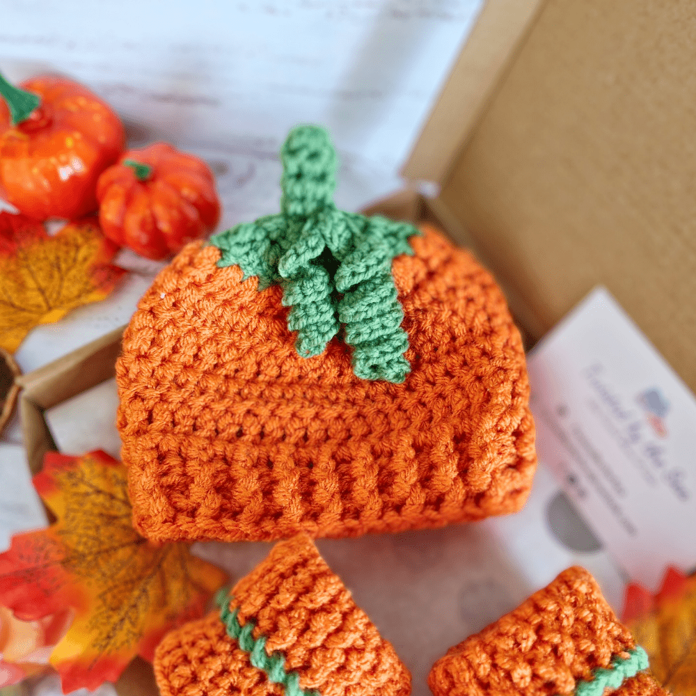 Handmade Crochet Pumpkin Baby Hat – Autumn Baby Gift - Twisted by the Sea