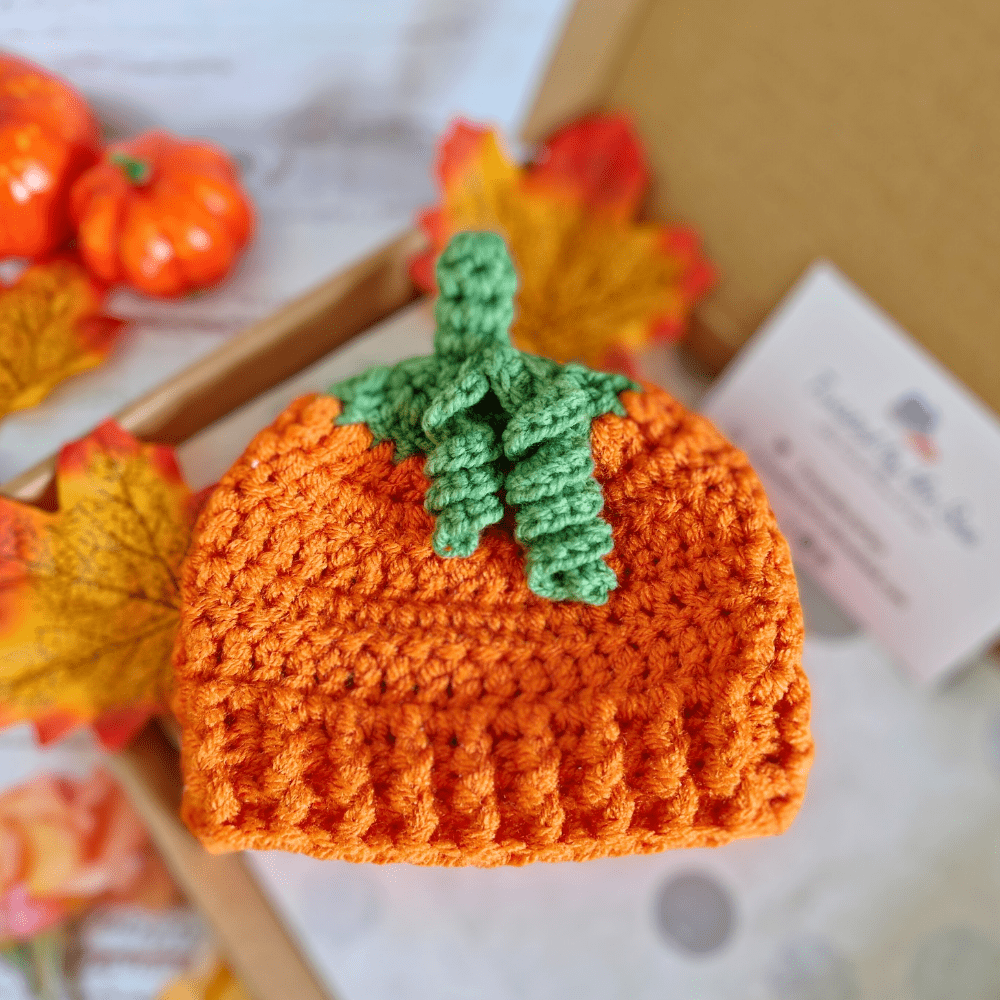Handmade Crochet Pumpkin Baby Hat – Autumn Baby Gift - Twisted by the Sea