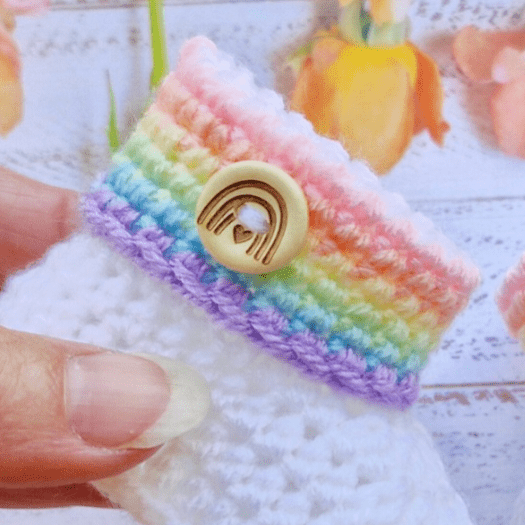 Rainbow Baby Crochet Booties, Gender Neutral Keepsake Gift - Twisted by the Sea