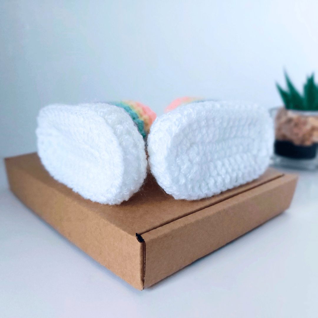 Rainbow Crochet Baby Booties, Sizes Newborn to 6 Months - Twisted by the Sea
