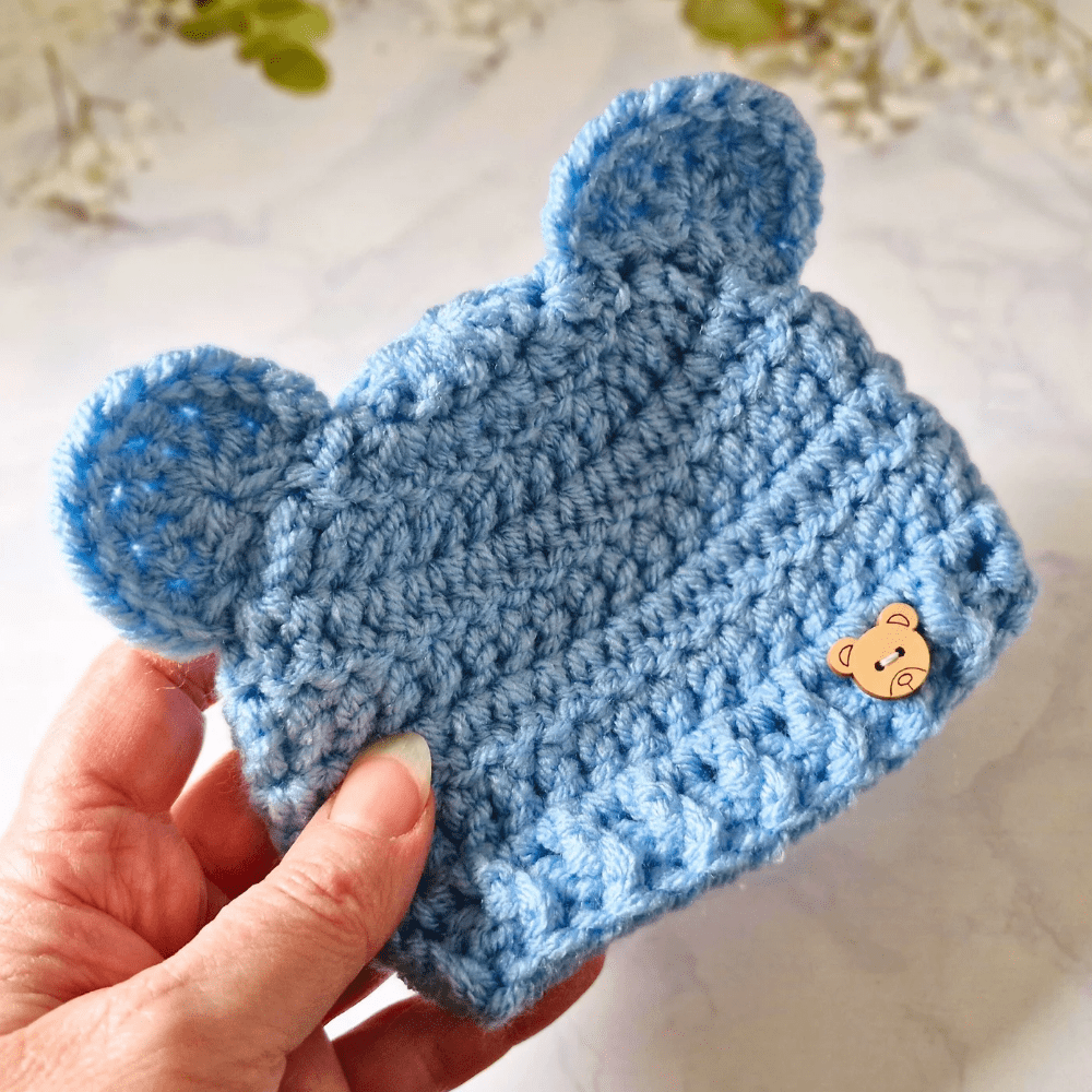 Teddy Bear Crochet Hat and Bootie Set – Handmade Baby Gift - Twisted by the Sea