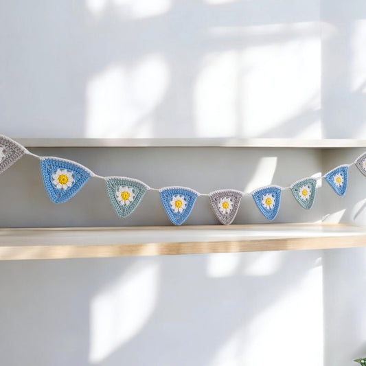 Handmade Crochet Daisy Bunting – Coastal Garden Collection