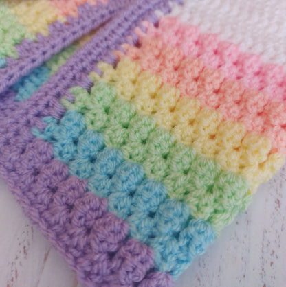 Handmade Crochet Rainbow Baby Cardigan – Sizes Newborn to 24 Months | Newborn Gift - Twisted by the Sea