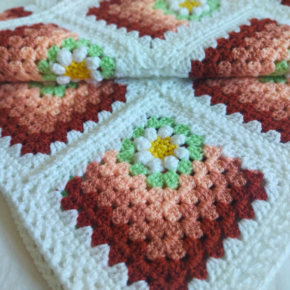 Handcrafted Daisy Granny Square Baby Blanket – "Spring Meadow" - Twisted by the Sea