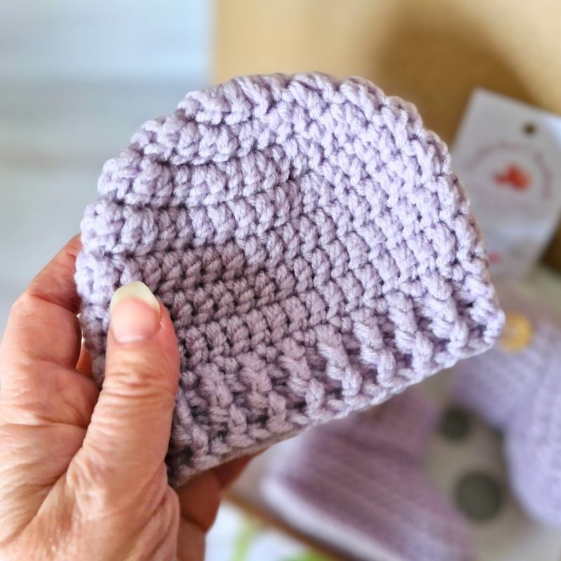 Crochet Baby Hat and Booties Set – Born to Sparkle Buttons - Twisted by the Sea