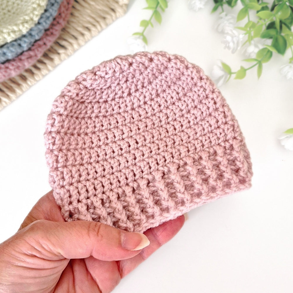 Handmade Crochet Baby Beanie Hat – A Thoughtful Gift for Newborns