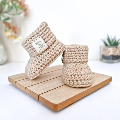 Born in 2027 Crochet Baby Booties – Handmade Newborn Gift