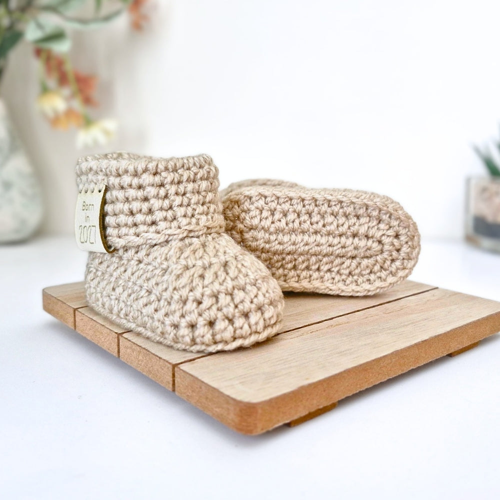 Born in 2027 Crochet Baby Booties – Handmade Newborn Gift