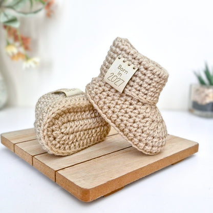Born in 2027 Crochet Baby Booties – Handmade Newborn Gift
