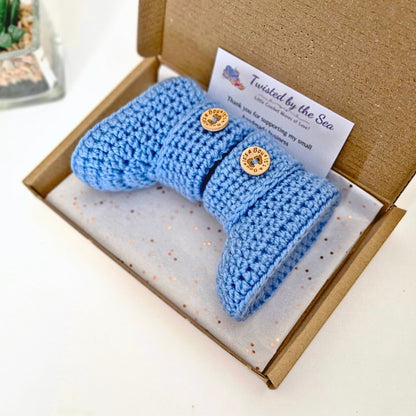 Soft Crochet Baby Booties – ‘It’s a Boy’ Newborn Shoes & Baby Shower Gift
