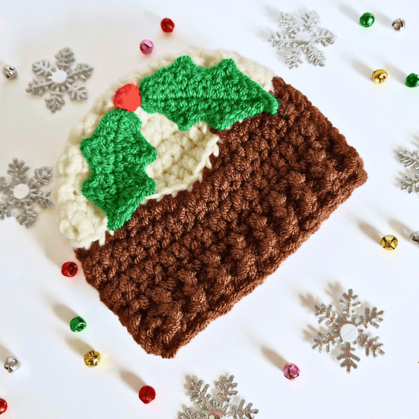 Christmas Pudding Baby Gift Set – Matching Crochet Hat & Booties - Twisted by the Sea