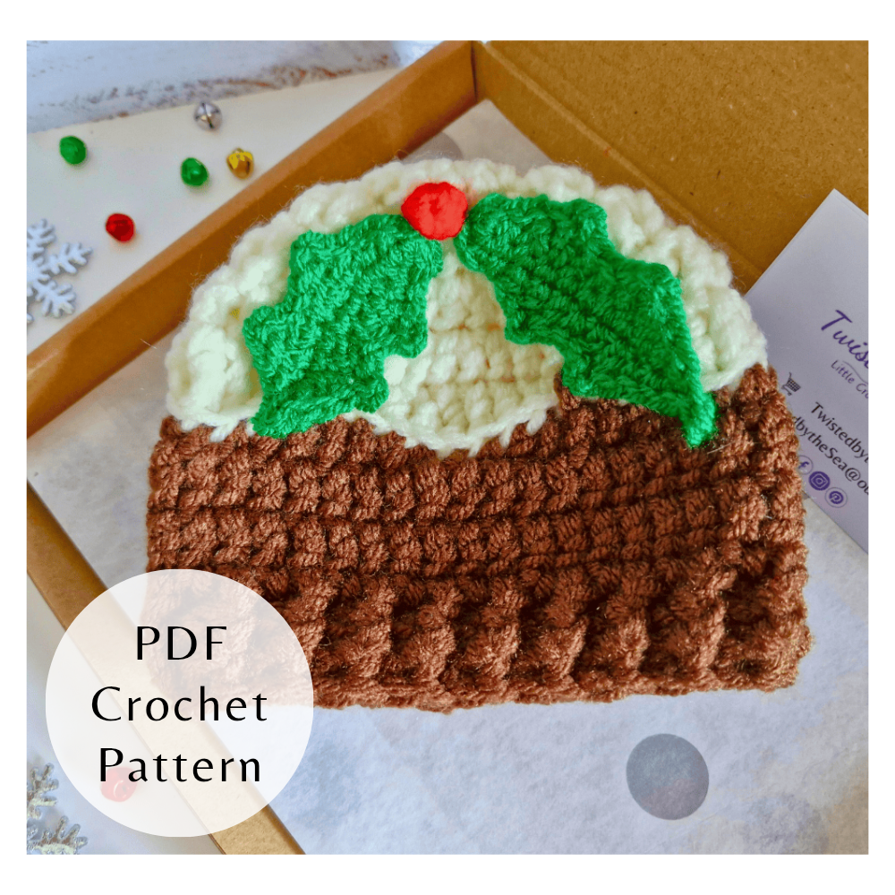 Christmas Pudding Baby Hat – Festive Crochet PDF for Newborn to 6 Months - Twisted by the Sea
