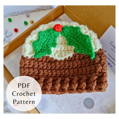 Christmas Pudding Baby Hat – Festive Crochet PDF for Newborn to 6 Months - Twisted by the Sea