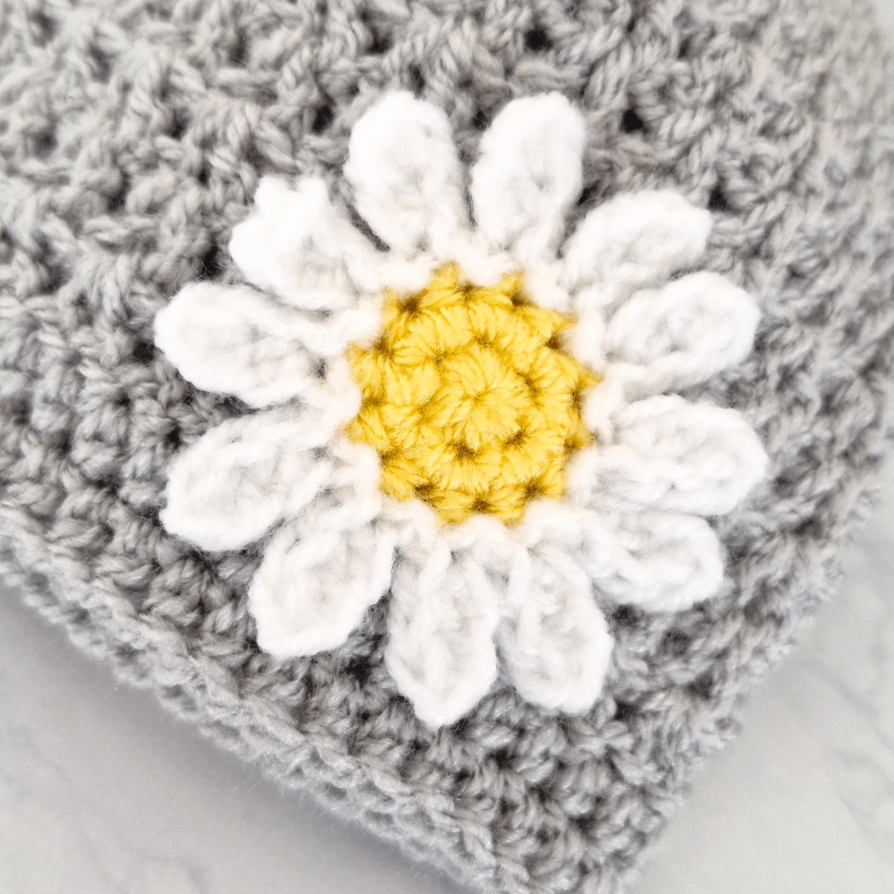 Handmade Crochet Daisy Baby Hat and Booties Set - Twisted by the Sea