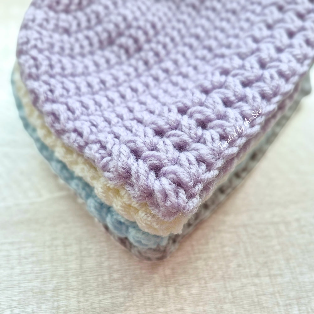 Crochet Baby Hat Puff Stitch Newborn Hat - 0–6 Months