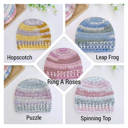 Colour option for Stylecraft Bambino: hopscotch, leap frog, ring a roses, puzzle and spinning top