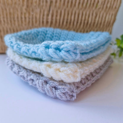 Crochet Baby Hat Puff Stitch 0–6 Months - Newborn Gift