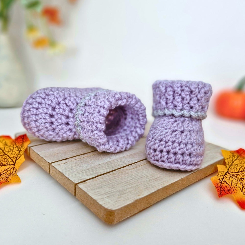 Handmade Crochet Summerween Baby Booties – Pumpkin Gift