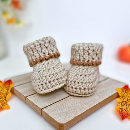 Handmade Crochet Summerween Baby Booties – Pumpkin Gift