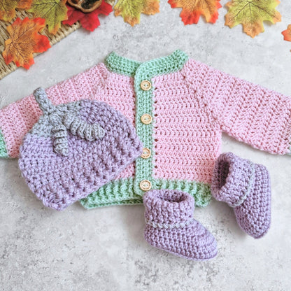 Crochet Summerween Baby Cardigan – Pumpkin Gift, Newborn to 2 Years