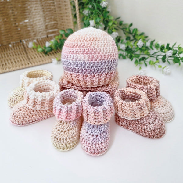 Crochet Baby Hat & Booties Set – Cutie Pie