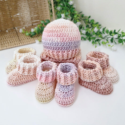 Crochet Baby Hat & Booties Set – Cutie Pie