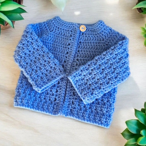 Crochet Baby Cardigan – Newborn to 24 Months - Twisted by the Sea