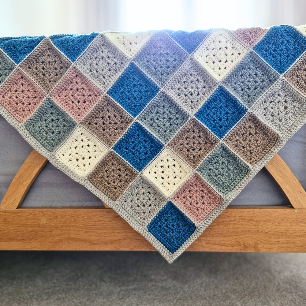 Handmade Patchwork Granny Square Baby Crochet Blanket