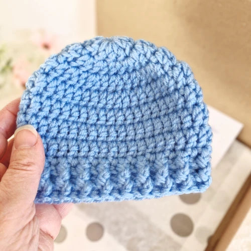 Handmade Crochet Baby Gift Set – Beanie Hat & Booties with Cute Button Detail (Newborn to 6 Months) - Twisted by the Sea