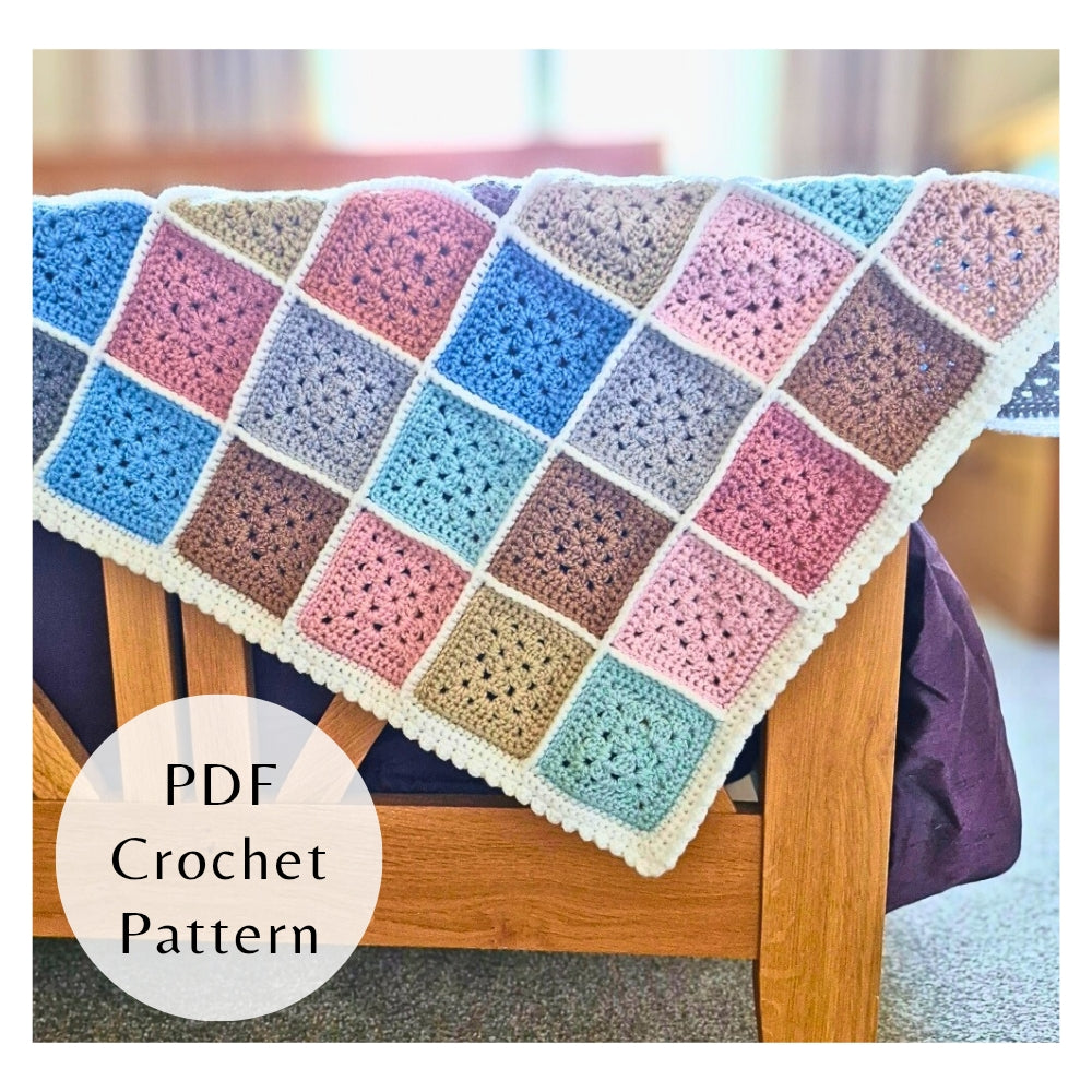 PDF Crochet Granny Square Baby Blanket Pattern No. 2 – Scrap Yarn Friendly (Instant Download) - Twisted by the Sea